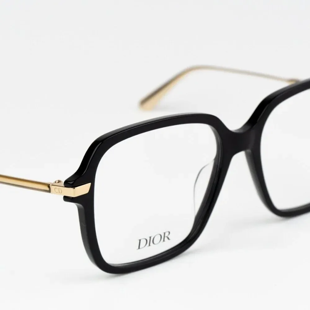 NEW Dior GEMDIORO S5I CD50056I 001 1200 Shiny Black Women Square Eyeglasses